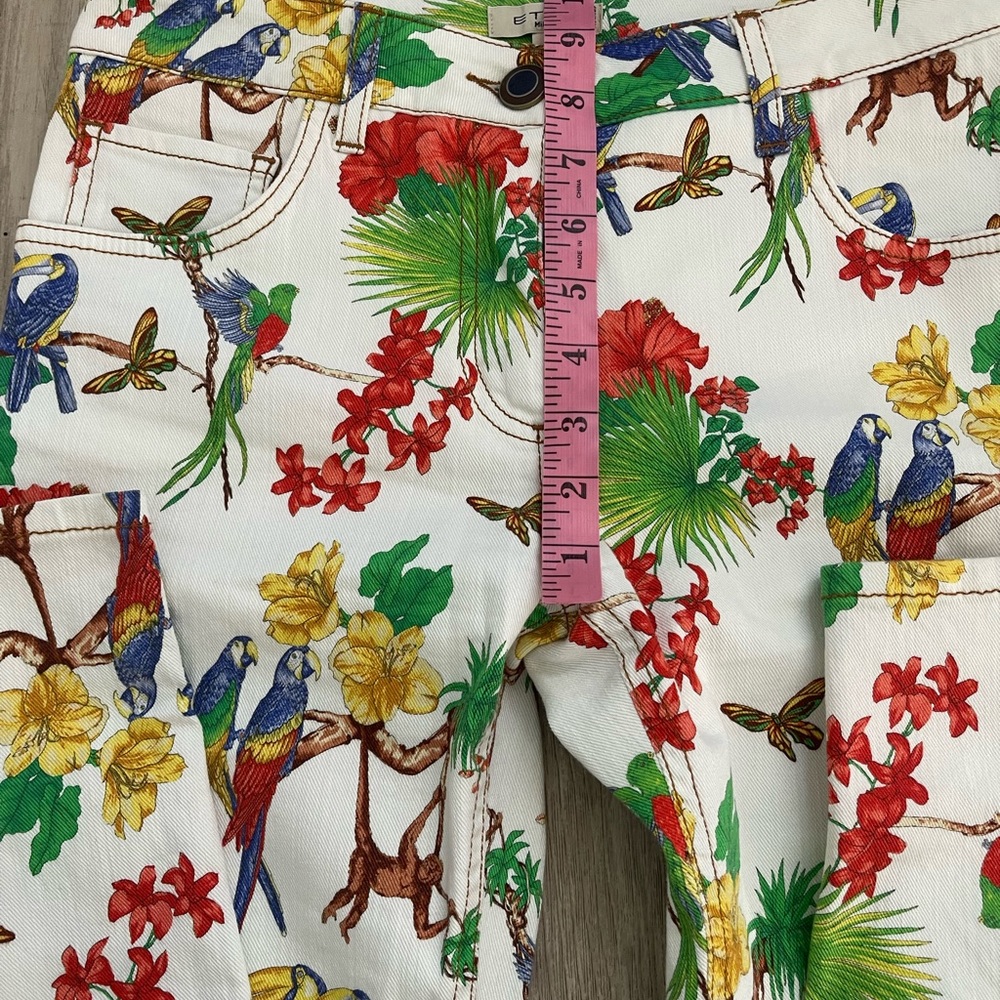 Etro White Forest Printed Denim Skinny Jeans 28 - Picture 9 of 12